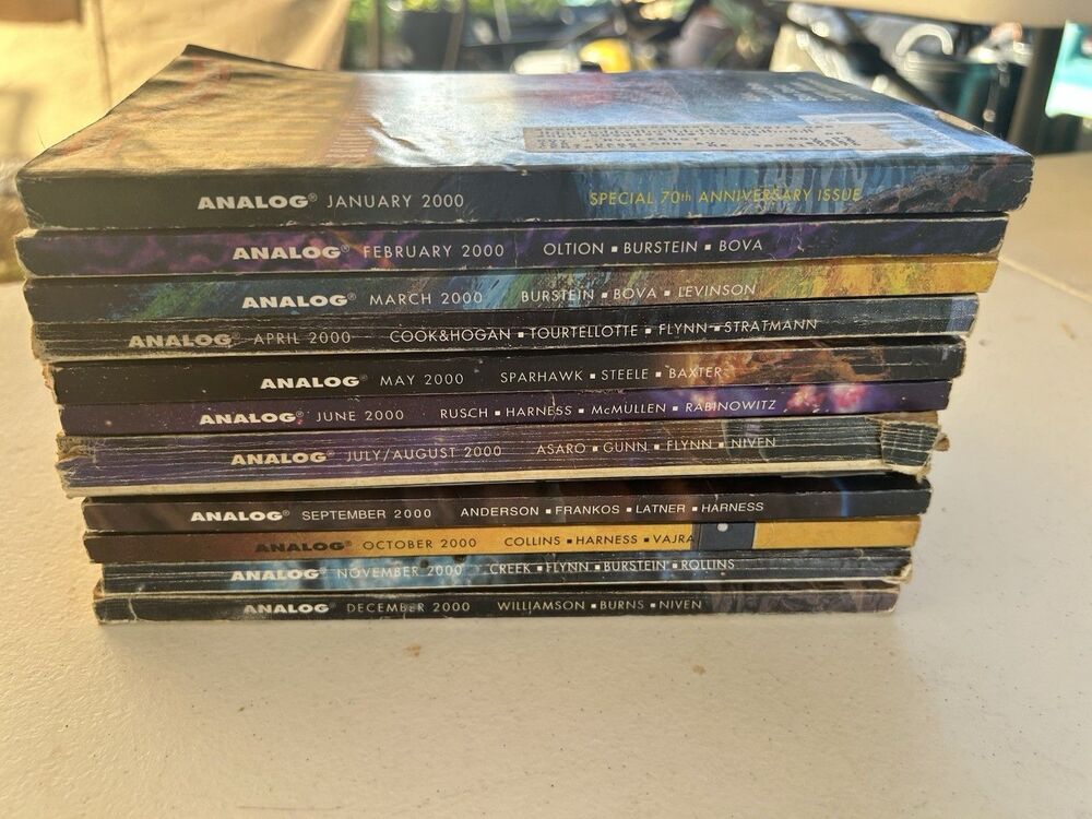 Analog Science Fiction Science Fact Lot of 11 Magazines Jan-Dec 2000